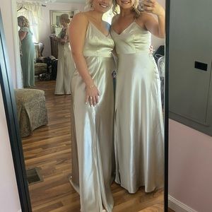 Birdy grey neutral champagne bridesmaid dress